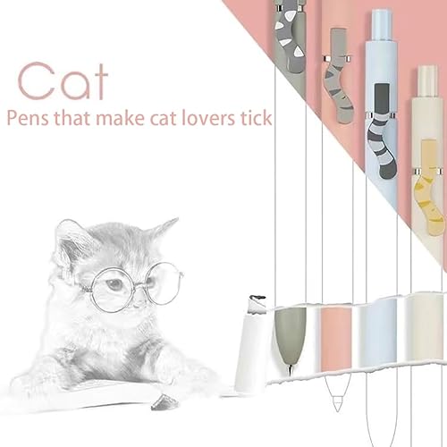 Miniatura 4 de GOMOVING 5 bolígrafos de gel bolígrafos de pata de gato bolígrafos de tinta de secado rápido retráctiles lindos bolígrafos de tinta negra escritura