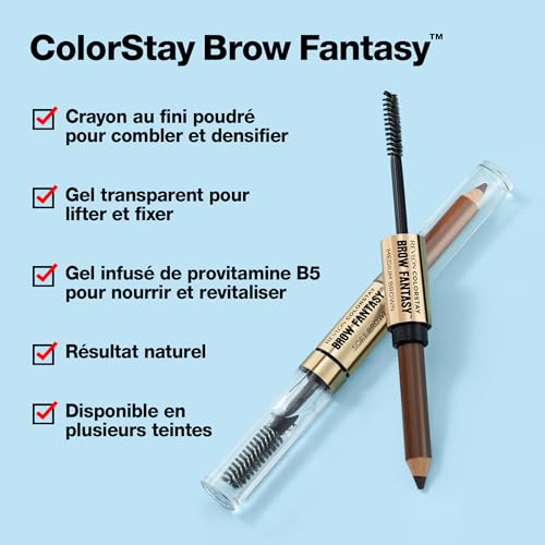 Revlon ColorStay Brow Fantasy Pencil & Gel, Dark Brown, 28 ml (Pack of 1) - Image 3