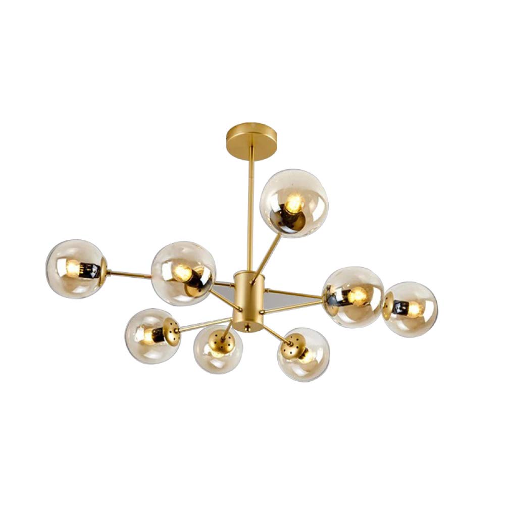 SXECAEPS Pendant Lamps Post-Modern Chandelier Beans Molecular Light Nordic Creative Hanging Lamp For Living Room Bedroom Restaurant Gold8-White