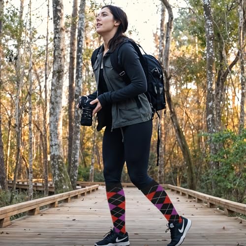 6 Pairs Women's Fancy Design Multi Colorful Patterned Knee High Socks4