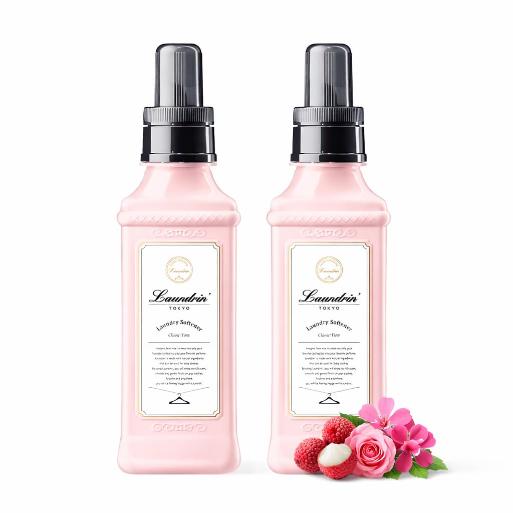 Laundrin Laundry Softener Classic Fiore, 2pk - Fabric Softener Liquid - Plant-Based Liquid Softener - Laundry Scent Boosters - Laundry Fabric Softener