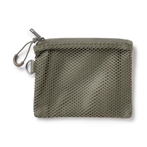 無印良品 ポリエステルダブルファスナーケース ・カーキ S 約10×13.5cm 84769467