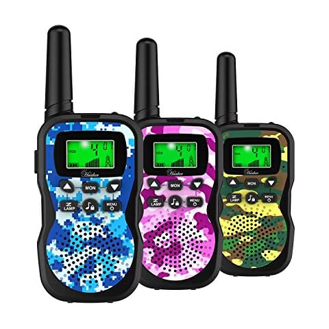 Huaker Kids Walkie Talkies,3 Pack 22 Channels 2 Way Radio Toy with Flashlight and LCD Screen,3 Miles Range Walkie Talkies for Kids Outside Adventures, Camping, Hiking Cover