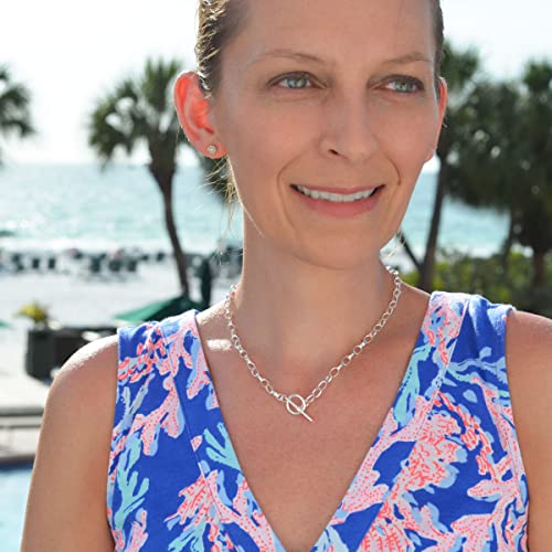 Choker Necklace Toggle Clasp in Sterling Silver2