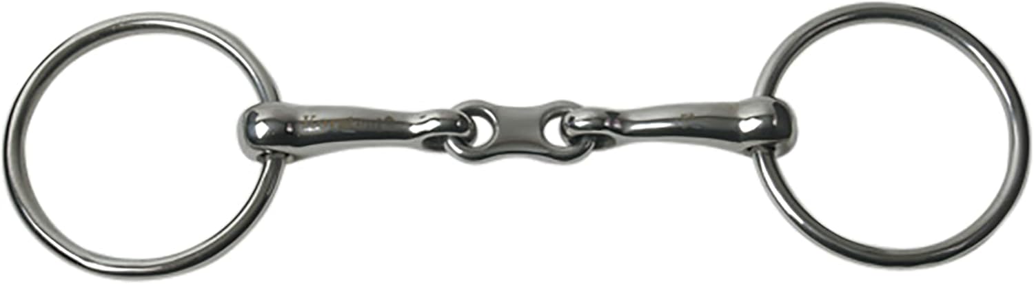 JP Korsteel Stainless Steel French Link Loose Ring Snaffle Bit, 5"