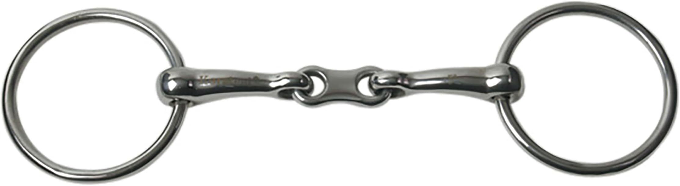 JP Korsteel Stainless Steel French Link Loose Ring Snaffle Bit, 4.5"