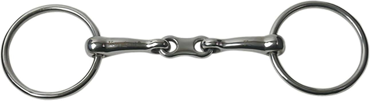 JP Korsteel Stainless Steel French Link Loose Ring Snaffle Bit, 5.5"