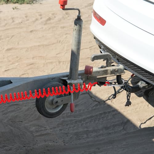 Image of 4pcs Trailer Breakaway Cables, 6 ft Heavy Duty Spring Towing Coiled Wire