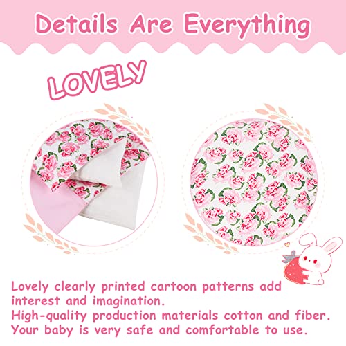 2-PC Set Doll Bedding with Comforter and Pillow, Reversible Print Doll Bedding Accessories, Fits American Girl Dolls and Other 18 Inch Dolls