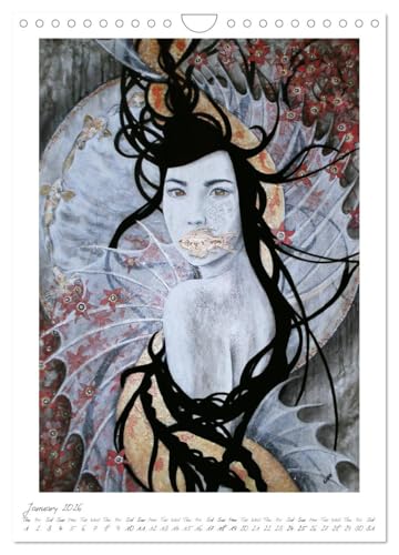 Colourful Women - Fantasy women portraits in acrylic and mixed media, US-Version (Wall Calendar 2026 DIN A4 Portrait), CALVENDO 12 Month Wall Calendar - Image 6