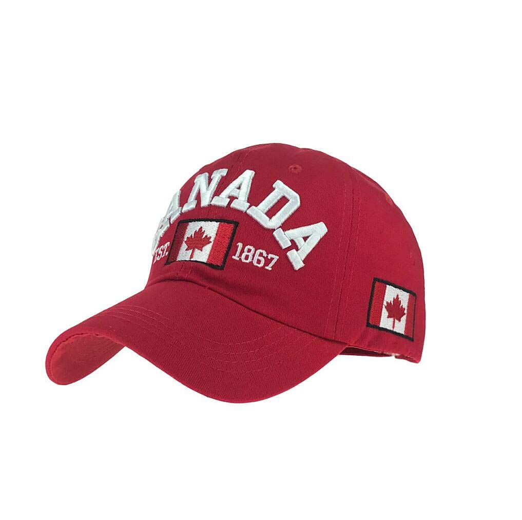XibeiTradeUnisex Canada Flag Cotton Baseball Cap Maple Leaf Embroidered Men Women Adjustable Dad Hat