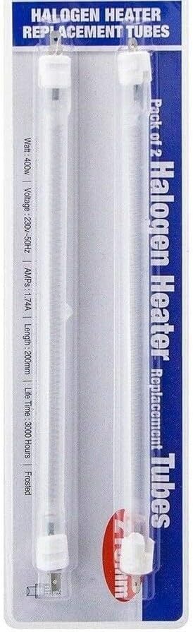 Housetronics Wish Click Done Pack of 2 Halogen Heater Replacement Tubes 225mm Fire Bar Element Bulb Lamp 400W Twin Pack