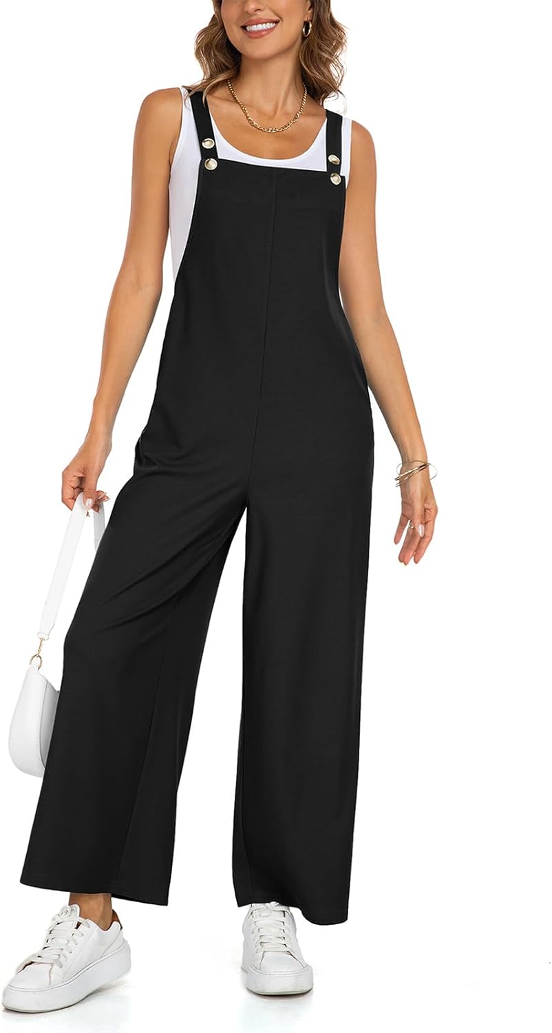 Vigorics Wide Leg Overalls For Women Loose Fit Waffle Knit Jumpsuit Rompers 2026 Sleeveless Outfits