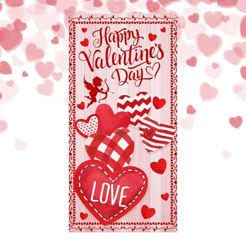 Decorazioni per porta di San, tela a tema cuore, 90 x 180 cm, copertura per porta del garage per San, per interni esterni, garage, portico