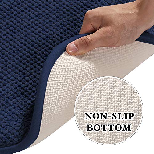 H.versailtex Memory Foam Chair Cushion Pads With Honeycomb Pattern Non Skid Sbr Backing And Ties, 16" X 16" Seat Cover For Office Desk, Dining Table, Kitchen Chairs, 4 Pack, Navy #TOP2