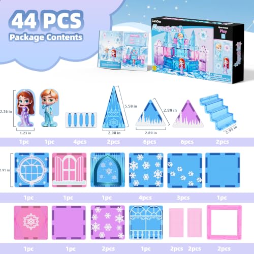 GobiDex Magnetic Building Blocks Princess Castle with 2 Dolls & Stairs by GobiDex - Image 7