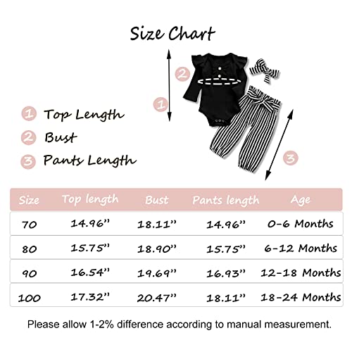 Image of Newborn Baby Girls Clothes Ribbed Ruffled Romper+Floral Pants+Headband Infant Outfit Set