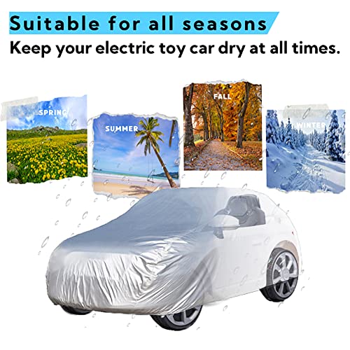 Large Kids Ride-On Toy Car Cover, Outdoor Wrapper Resistant Protection For Electric Battery Powered Children Wheels Toy Vehicles-Universal Fit, Water Resistant, Uv Rain Snow Protection (Silver) #TOP4