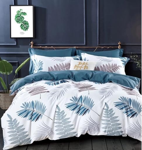 OAITE Set Copripiumino In Puro Cotone Floreale 3 Pezzi | Morbido E Traspirante, 264x228 Cm | 2 Federe + Copripiumino Con Cerniera E Lacci | Biancheria Da Letto Eleganza - 2