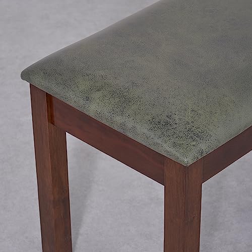 Image of Home Centre Harmony Faux Leather Dining Bench - Green