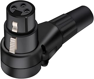 Conector XLR de ángulo recto de 3 polos negro/plateado, conector XLR macho hembra de 3 pines, conector de Cable de Audio, conector multidireccional, 1 Uds. (Size : 10xD1013F Black)