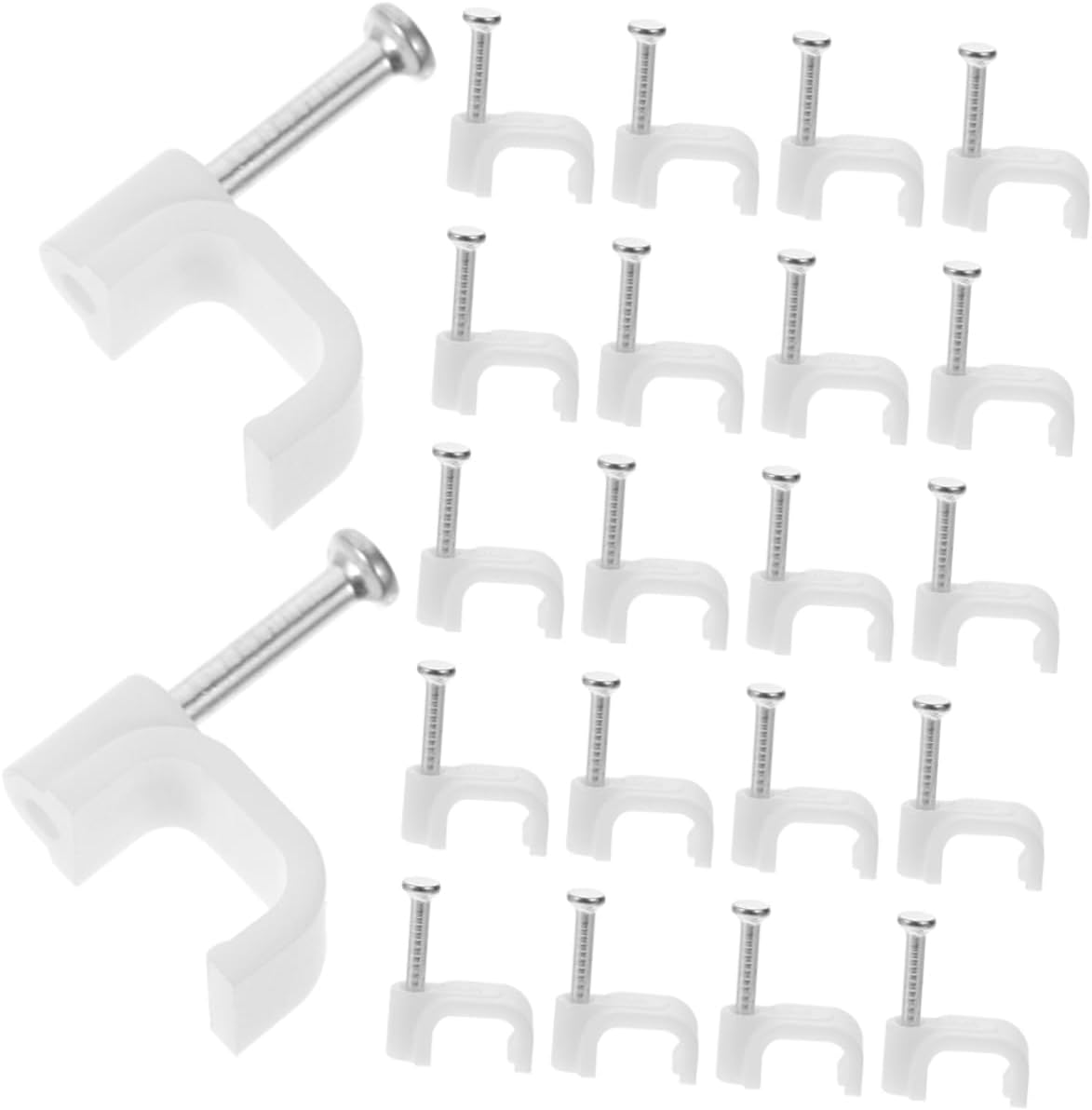 300pcs Cable Management Clips Durable Electrical Wire Staples for Flat Ethernet Speaker Cables Easy Installation for Home Industrial Use