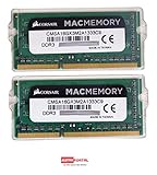 macbook pro ram nachrüsten So-Dimm KIT 1333MHZ Corsair CMSA16GX3M2A1333C9 Apple Mac 16GB (2x8GB) DDR3 1333Mhz CL9 Apple Zertifiziert SO-DIMM Kit