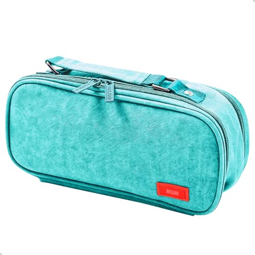 Genérico Estojo Escolar Box Organizador Divisórias Compartimento Bolsinha Porta Caneta Lapis (Azul claro)