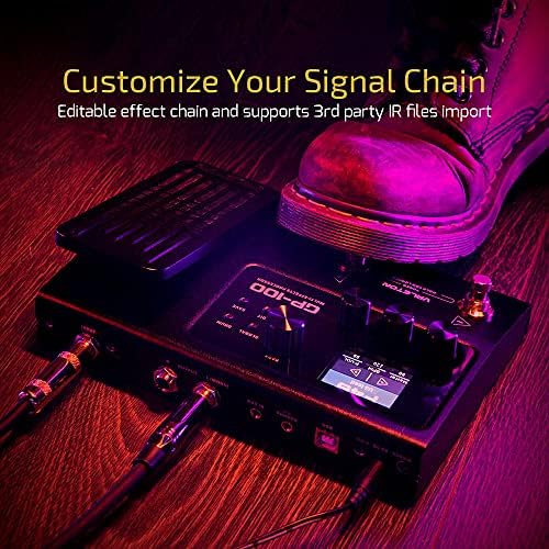 Valeton Guitar Pedal Multi-Effects Processor with Expression Pedal Guitar Bass Amp Modeling IR Cabinets Simulation Multi Language Stereo OTG USB Audio Interface with Footswitch Toppers GP-100 - Image 4
