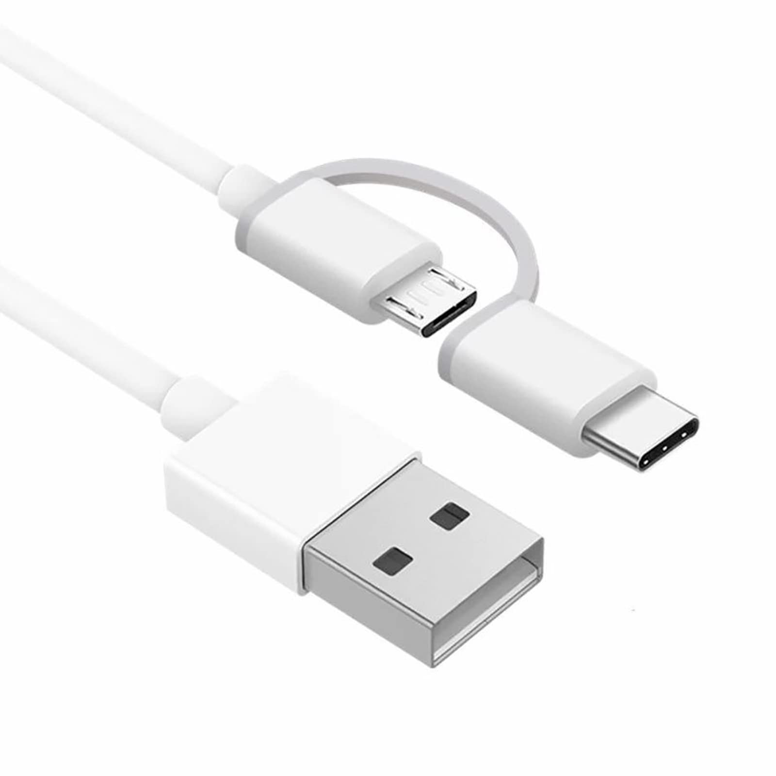 USB Micro with Built-In USB C Connector / Adapter for New and Old Android Devices, Paperwhite Oasis eReaders, Earbuds, Headphones, Gaming Headsets,