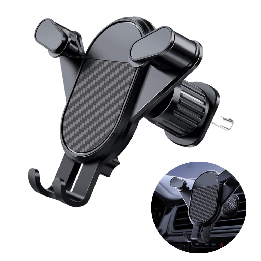 Car Air Vent Phone Holder Mount Hook Clip Adjustable 360 Rotation Vent Clip Car Phone Holder Mount, Big Phone & Thick Case Friendly Fit for All iPhone, Samsung, 4.7 to 7" Smartphone