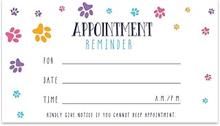 Andaz Press Colorful Paw Print Appointment Business Cards for Dog Grooming, Dog Spa, Client Reminder, Vet Office, Dog Walk