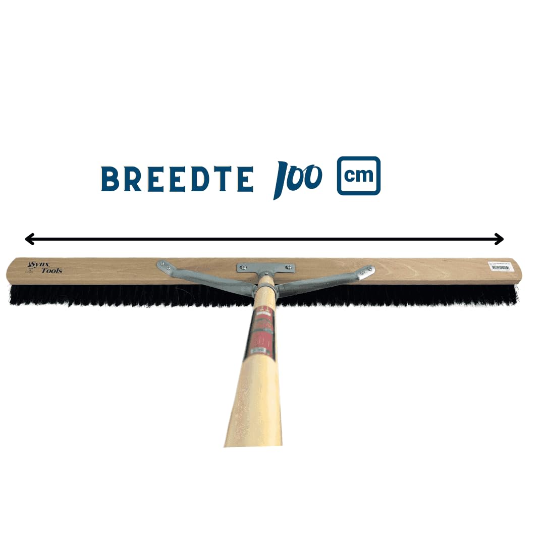 Synx Zaalveger 100 cm Pelo de Caballo - Cepillo Suave - Cepillos - con Mango de 150 cm