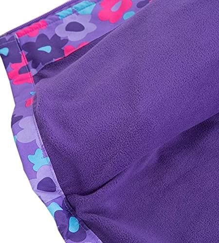 Welity Little Girl'S Rain Jackets Fleece Lined Floral Windproof Outdoor Hooded Outerwear thumb #4