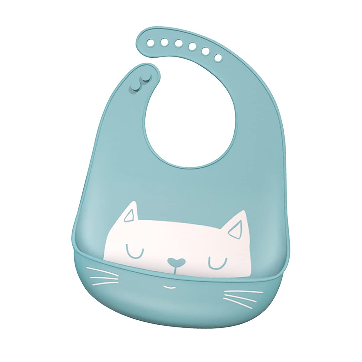 GUCHIGU Silicone Baby Bibs Easily Wipe Clean - Comfortable Soft Super Light Weight Waterproof 6 Loop Adjustable Feeding Bib for Babies Keeps Stains Off (1 Pc, Turquoise Blue)-picture-13