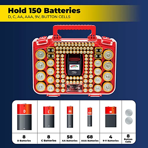 Ontel Battery Daddy Smart Organizer Storage Case & Tester, Holds 150 - Image 3