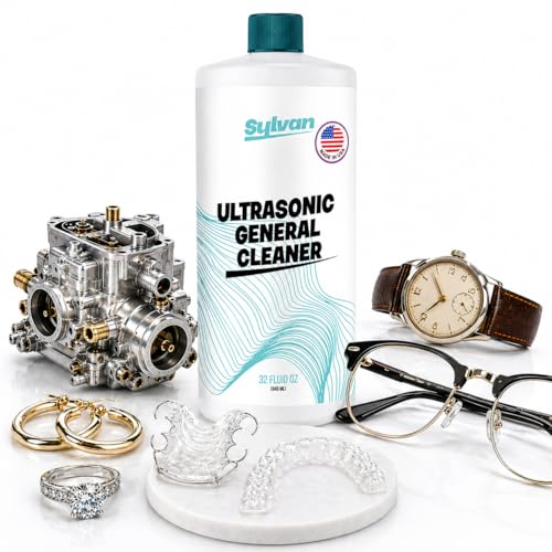 Sylvan Hills 32 oz Ultrasonic Cleaner Solution Concentrate – Makes 50 Gallons | For Jewelry, Eyeglasses, Watches & Coins | Works with All Ultrasonic Machines | Made in USA