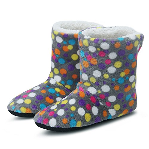 JARSEEN -  Calze a pantofola - Donna Grey dots Large