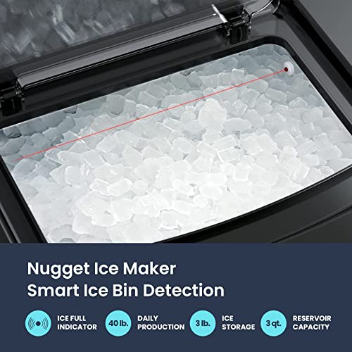 Nugget Ice Maker, Freezimer Ice Maker Countertop Machine With Wifi Connectivity, Sonic Ice Maker Machine 40Lbs Per Day, Portable Self-Cleaning Sonic Ice Maker For Smart Home/Kitchen/Office #TOP3