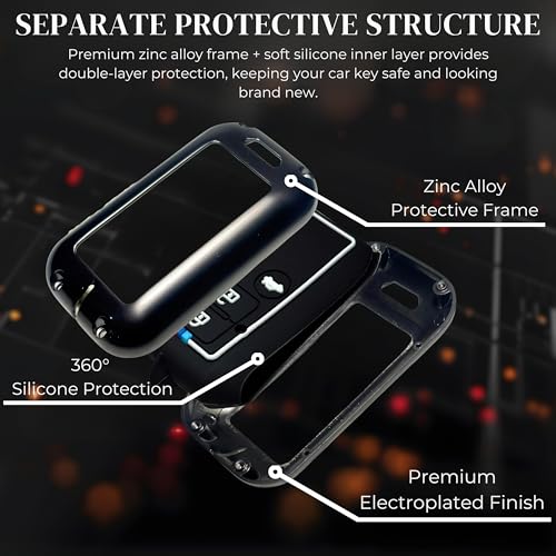 Image of Car Key Cover Compatible with Maruti Suzuki Victoris & Swift Dzire Car Key Case 3 Button | Premium Metal & Silicon Protector Accessories