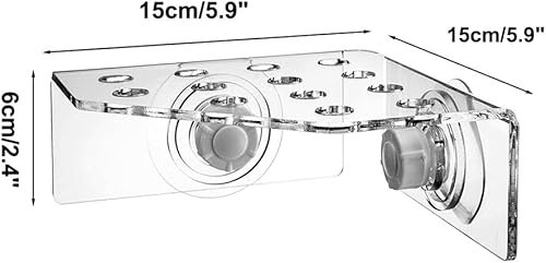 Miniatura 4 de MiOYOOW Coral Frag - Estante transparente para pecera, soporte de coral acrílico con doble ventosa para peceras de acuario (13 agujeros para