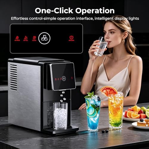 Image of Antarctic Star Nugget Ice Maker Countertop, 33 Lbs /24H, Automatic Ice Dispenser, Self-Cleaning Portable Ice Machine, 1.8L Water Tank, Touch Screen & Auto Ice Drop, for Home /Office /Kitchen