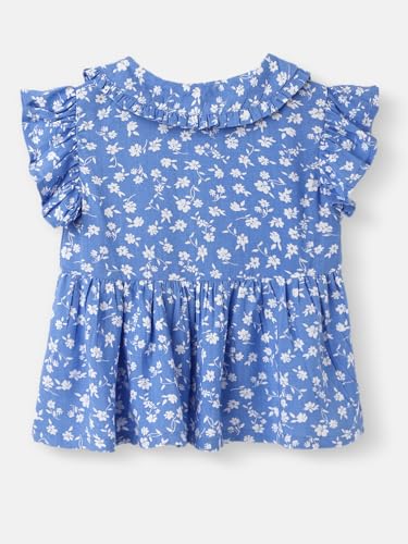 Image of Nautinati Baby Girls Printed Flutter Sleeve Top with Shorts Clothing Set | Age 0-3 Years