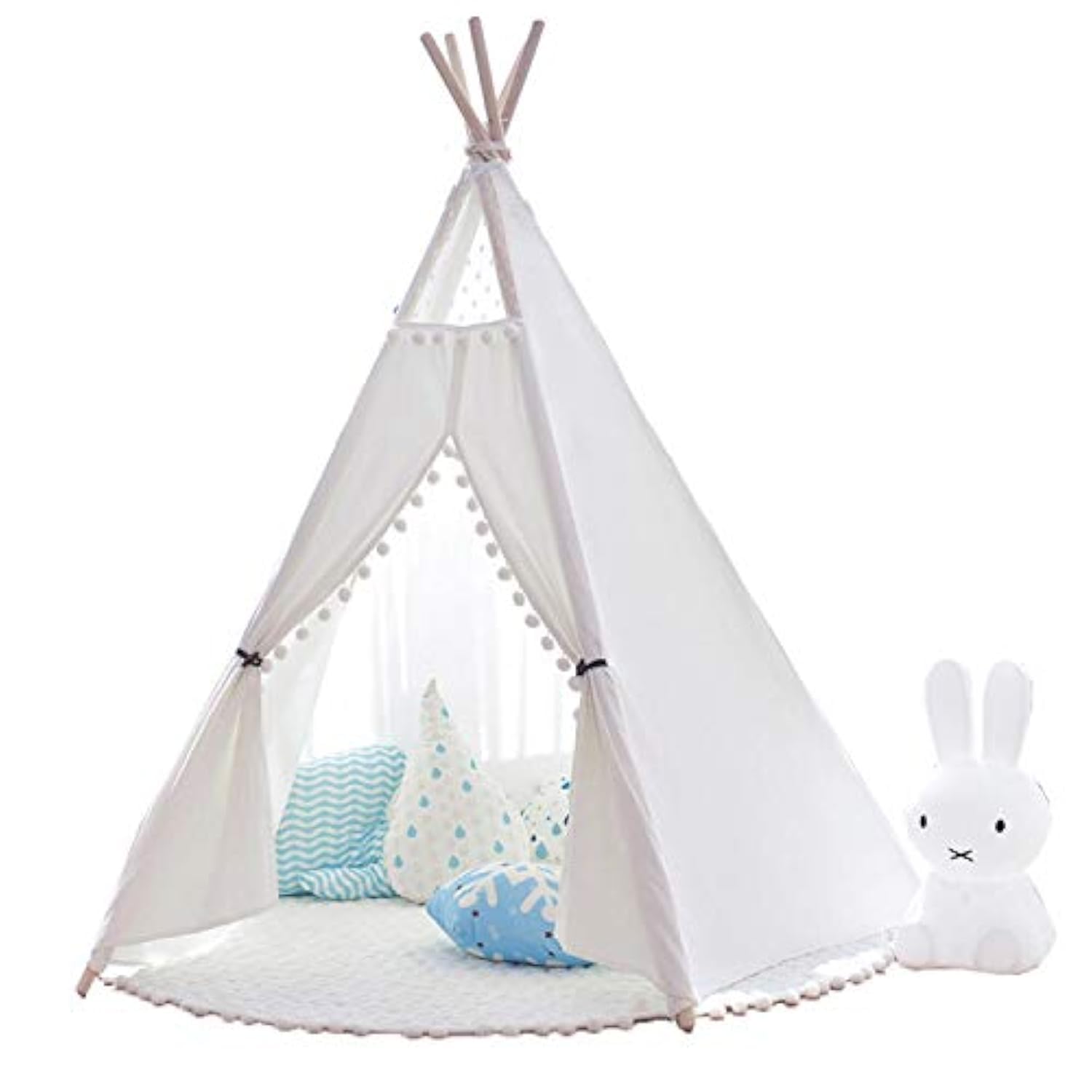 little doveKids Teepee Children Play Tent with Floor Mat & Carry Case for Indoor Outdoor, Cotton Canvas