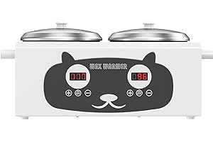 Double Wax Warmer Professional Wax Pot Wax Machine with Digital Display for Hair Removal,White