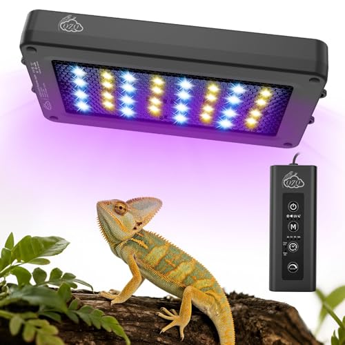 QZQ UVB Light for Reptiles, 24W LED UVA UVB Reptile Lamp with Dimming and 4 Lighting Modes, New Mode 24/7 Timer, Adjustable Brightness, LED Light for Bearded Dragon, Gecko, Tortoise, Lizard