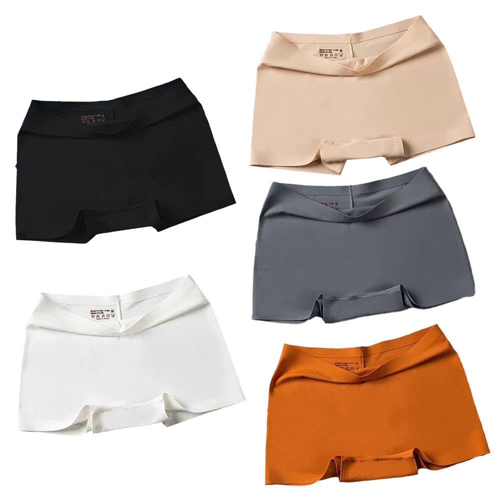 LOURYN KOULYNWomen Safety Short Panties Ice Silk Underpant Seamless Anti-Glare Ladies Pants Girl Boxer Briefs Female Underwear