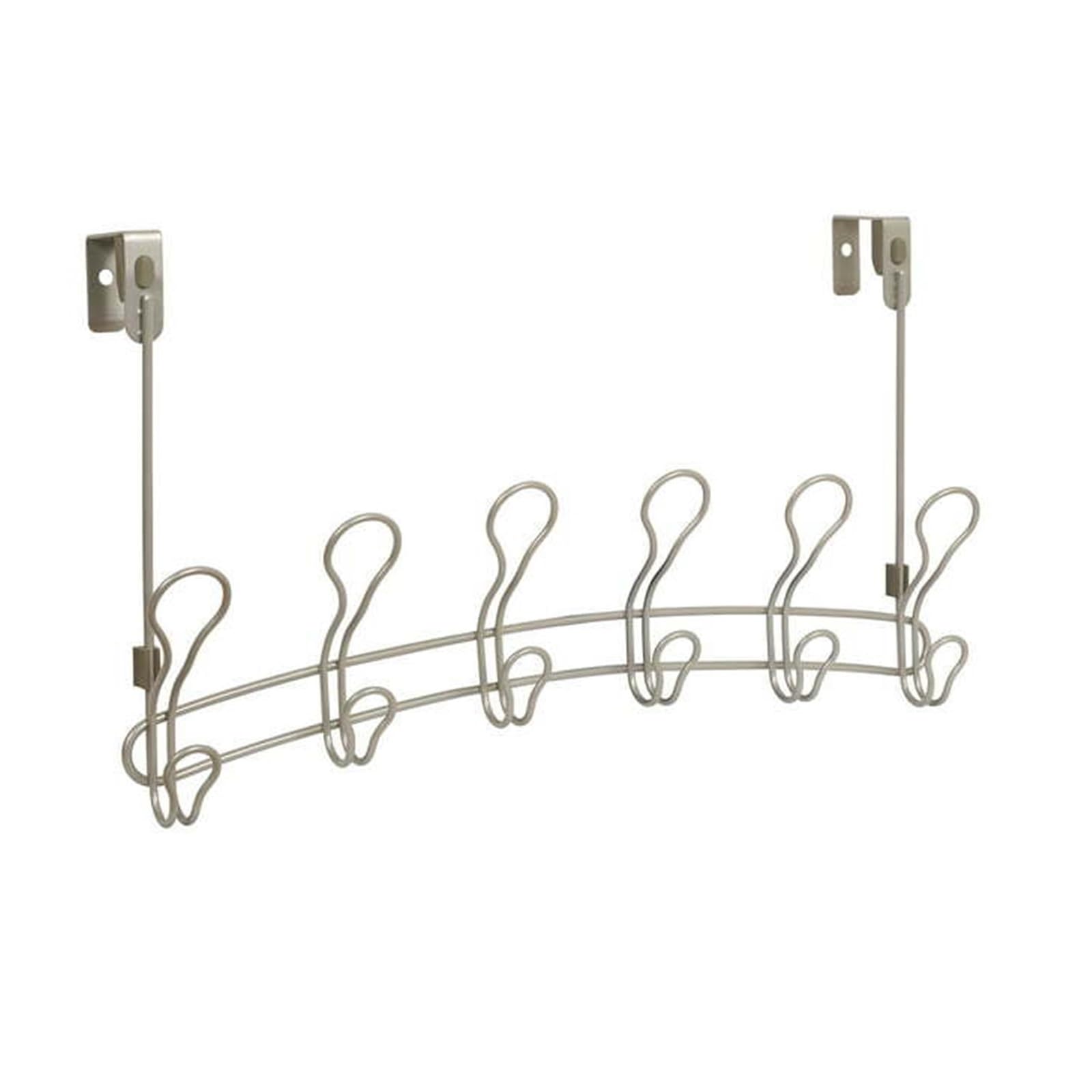 GLigeT Bathroom Shelves Mainstays 3-Hook Metal Over-The-Door Robe and Towel Holder Rack Satin Nickel Shower Caddy Color 6