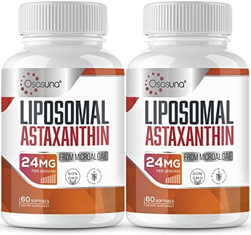 Liposomal Astaxanthin Supplement 24MG, Maximum Absorption, Antioxidant Stronger Than VIT C, Non-GMO & Gluten Free - 120 Softgels(4 Months Supply)