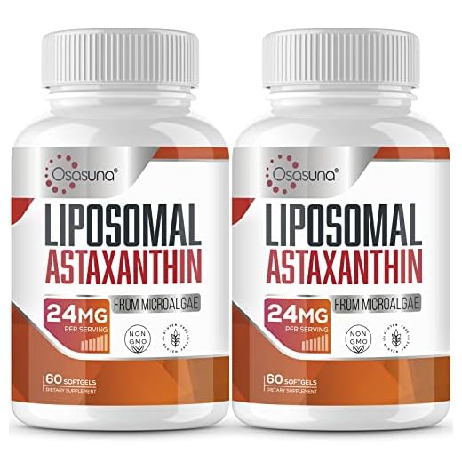 Liposomal Astaxanthin Supplement 24MG, Maximum Absorption, Antioxidant Stronger Than VIT C, Non-GMO & Gluten Free - 120 Softgels(4 Months Supply)